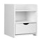 Artiss Bedside Table 1 Drawer with Shelf - FARA White