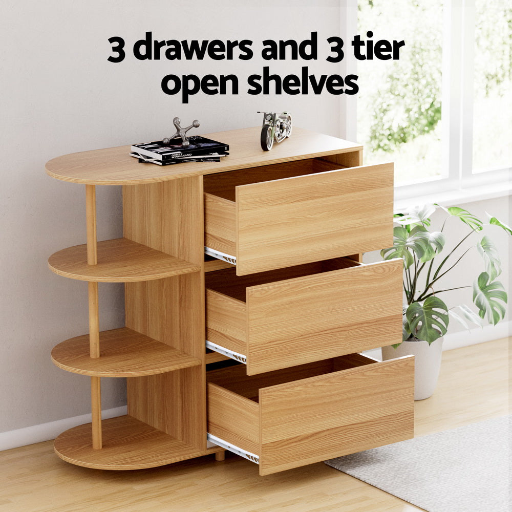 Hudson 3 Drawer Storage Unit – Pine – Large