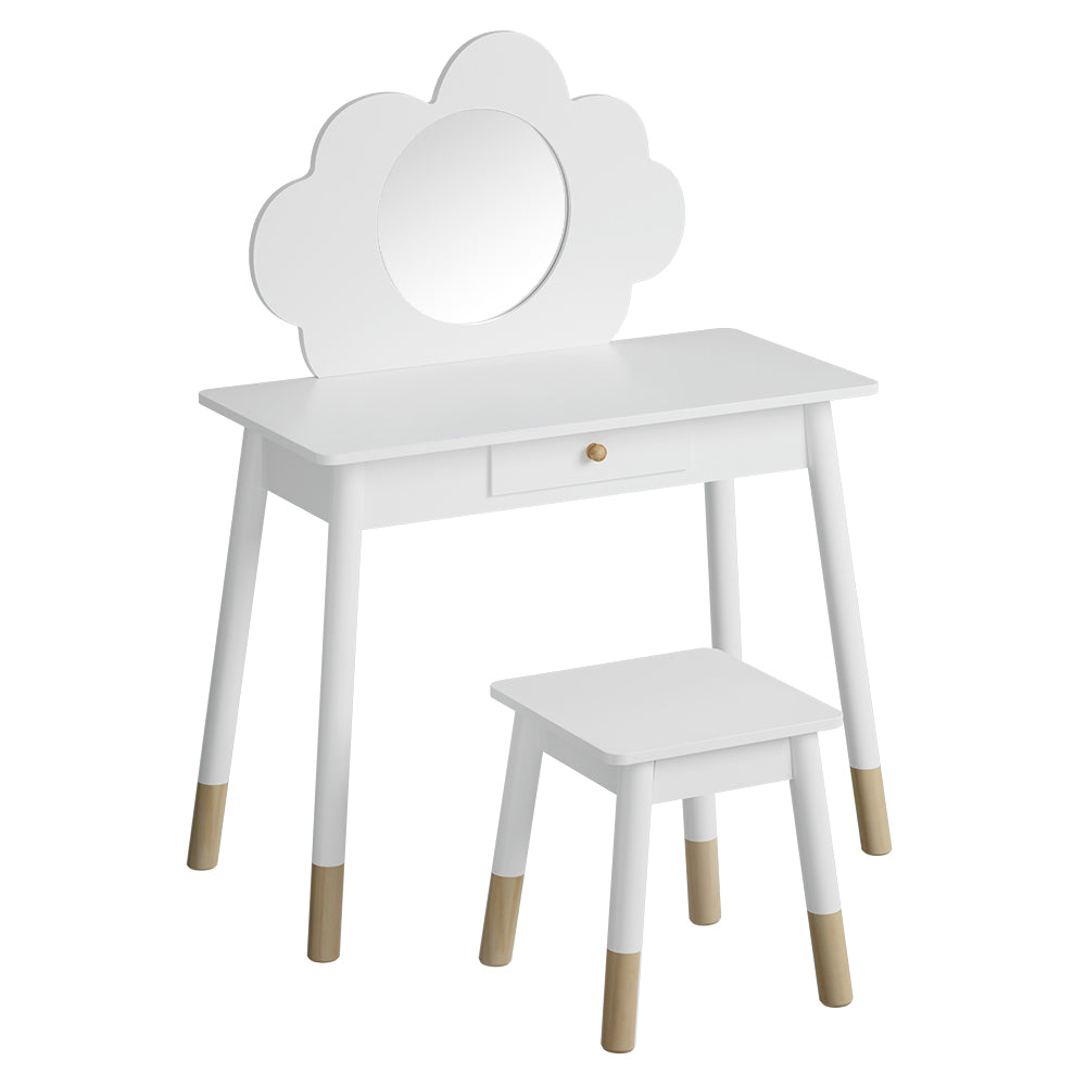 Cloud Kids Dressing Table & Stool Set – White – Standard