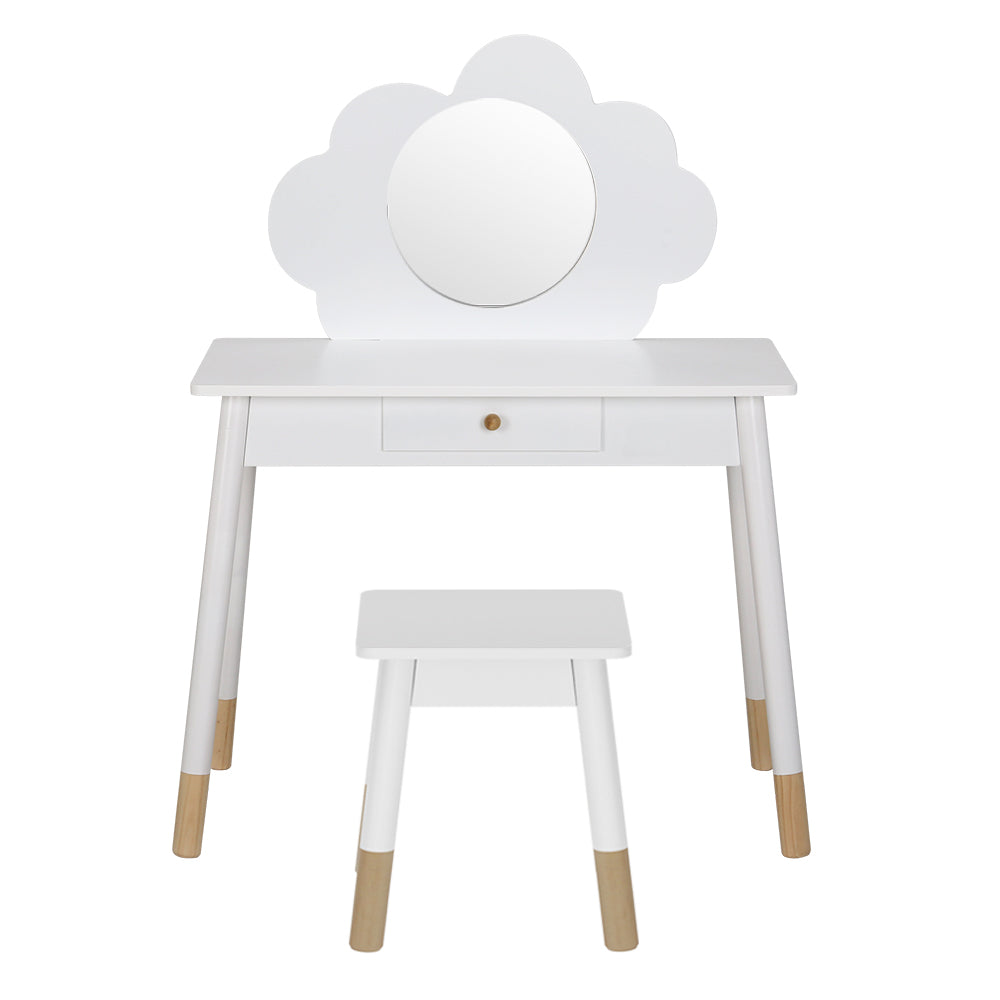 Cloud Kids Dressing Table & Stool Set – White – Standard