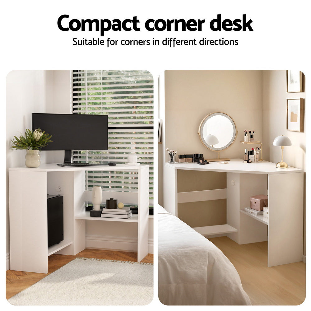 Walton Corner Computer Desk – White – L-Shape