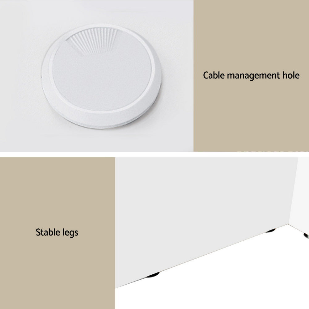 Walton Corner Computer Desk – White – L-Shape