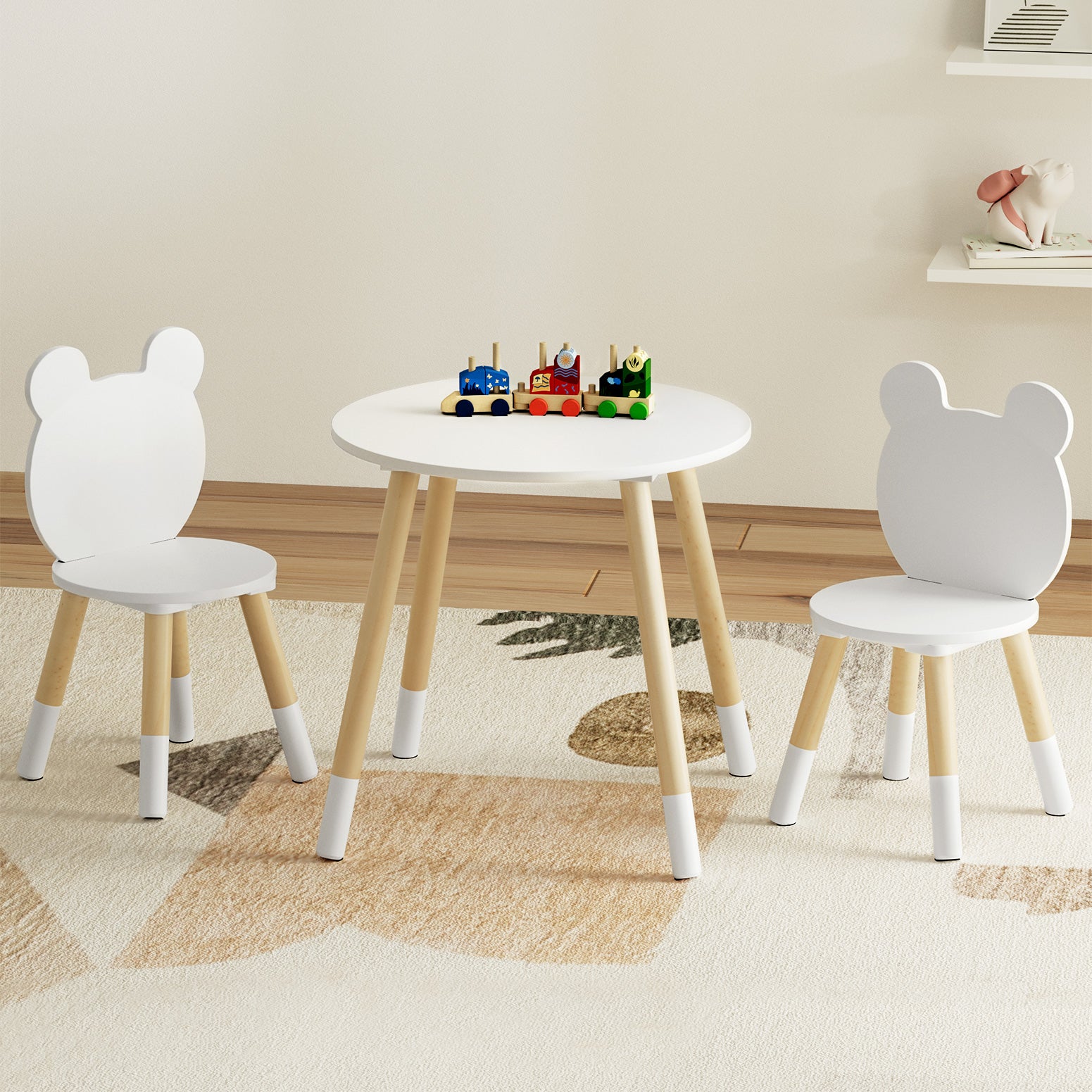 Cove 3 Piece Kids Table and Chairs Set Activity Playing Study Children Desk