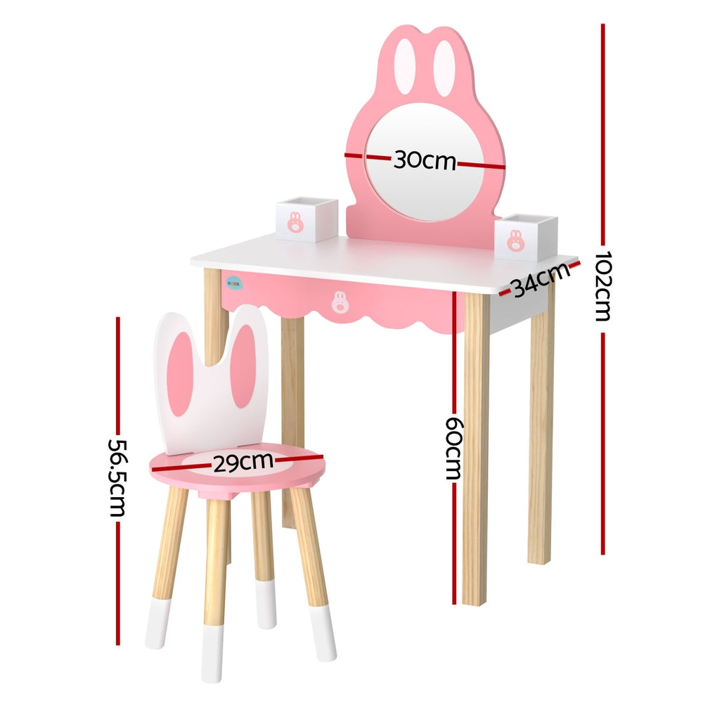 Fable Kids Bunny Dressing Table Set – Pink