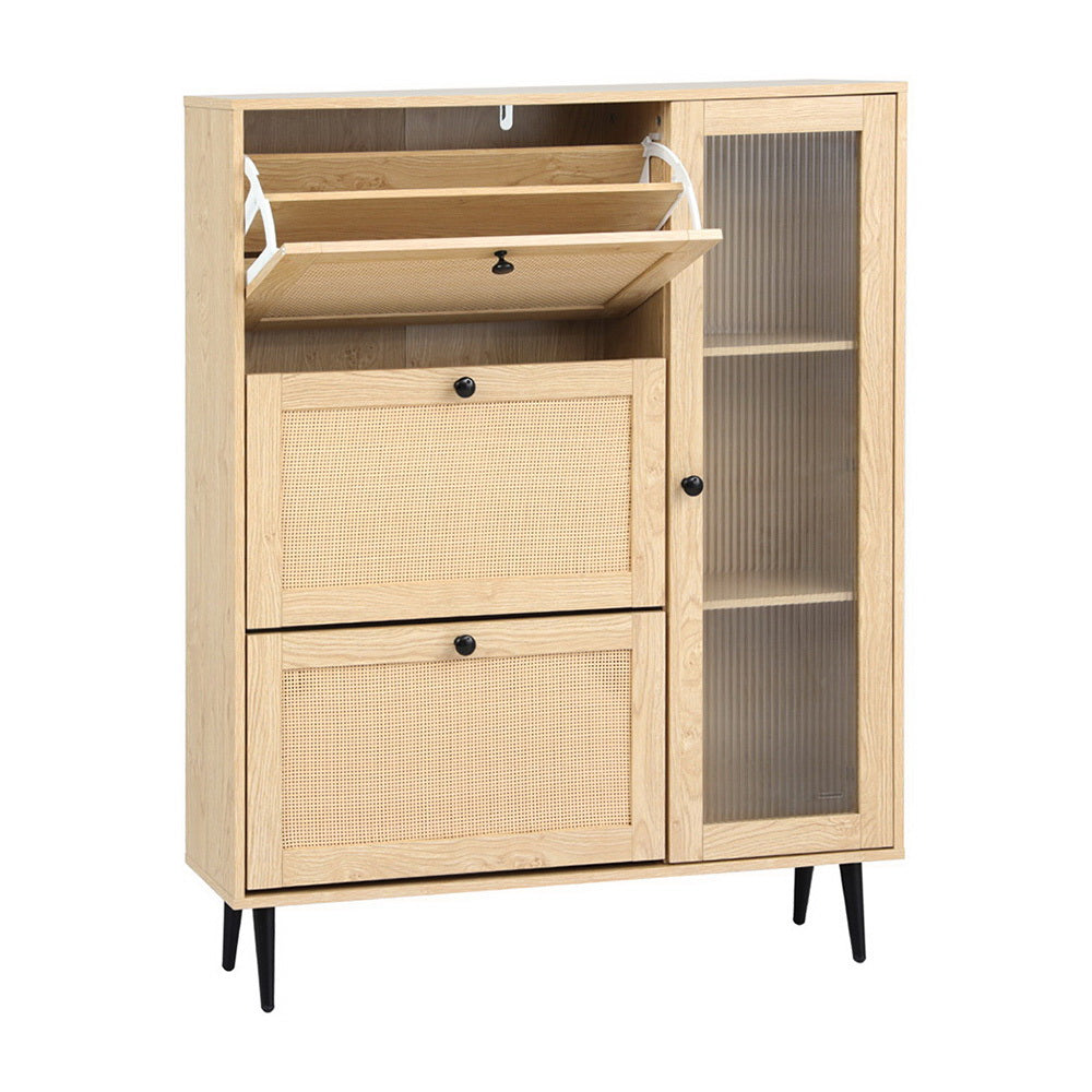Nara 3-Drawer Shoe Cabinet – Pine – 12 Pairs