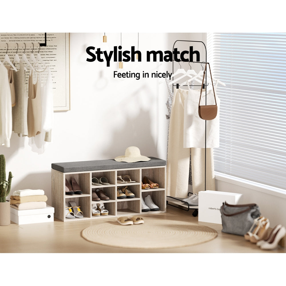 Nara Shoe Storage Bench – Brown / Wood – 102 cm