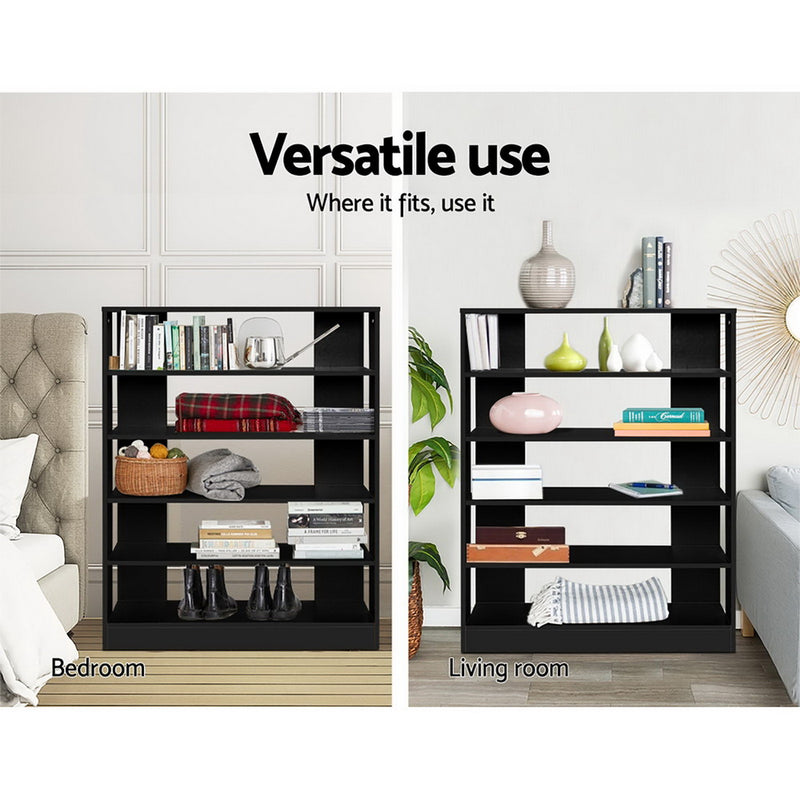 Wooden Shoe Cabinet Storage Rack - Black