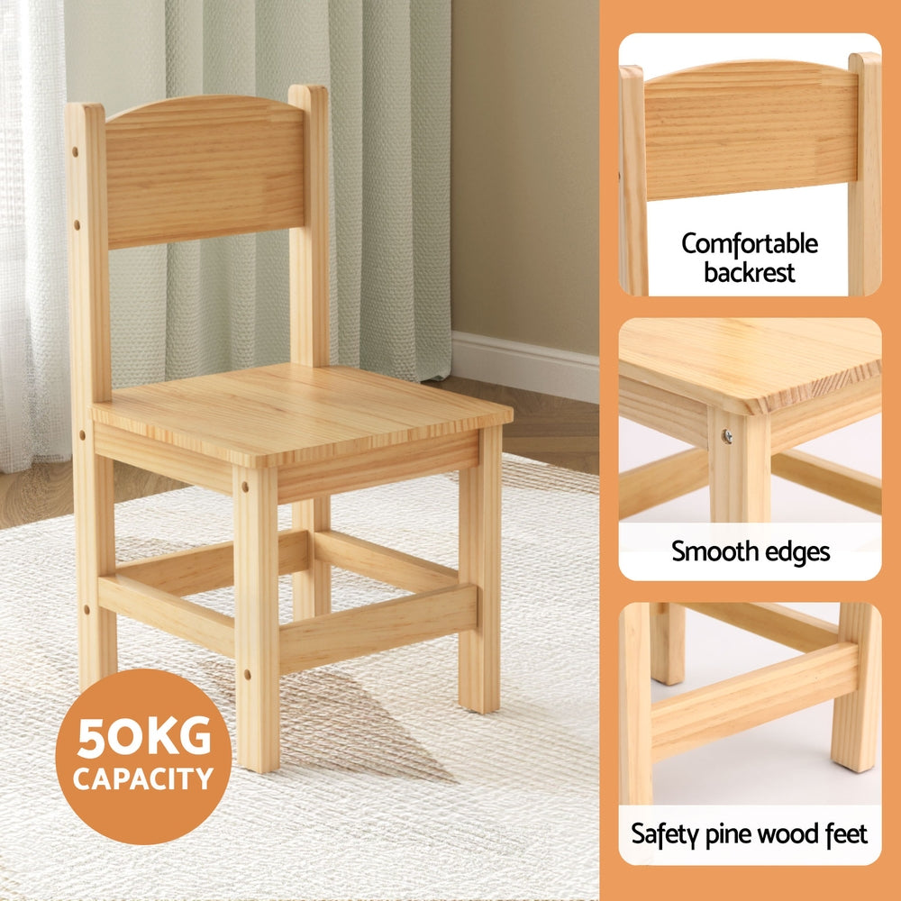 Atlas Kids Table & Chairs Set – Natural – Set of 2 Chairs