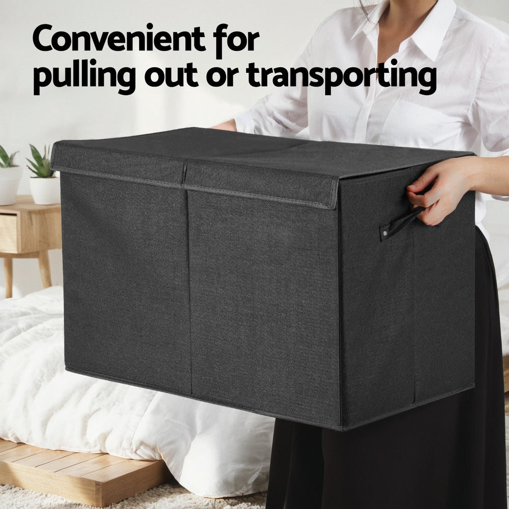 Aria Foldable Toy Storage Box – Black – Large