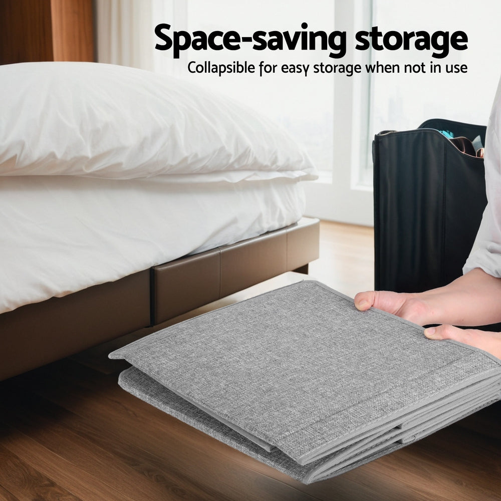 Keezi Foldable Toy Storage Box – Grey – Large