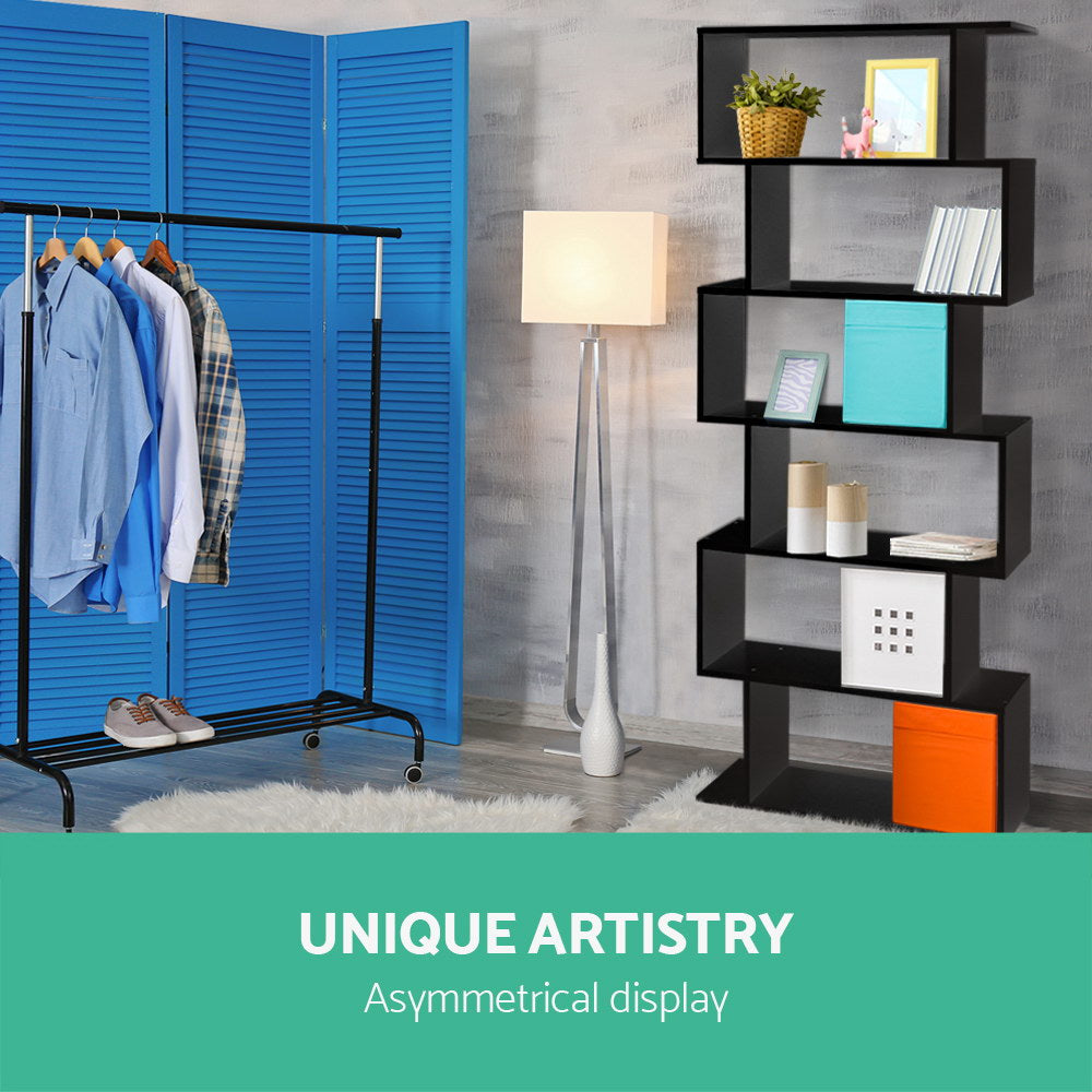 Rhythm 6-Tier Display Shelf – Black – 192 cm