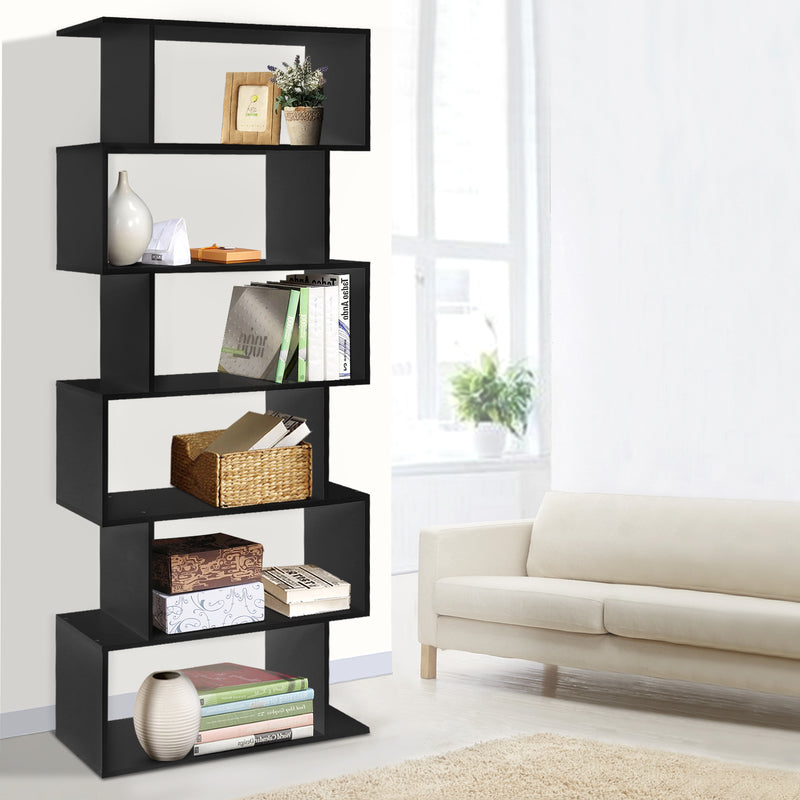 Bookshelf 6 Tiers - Black