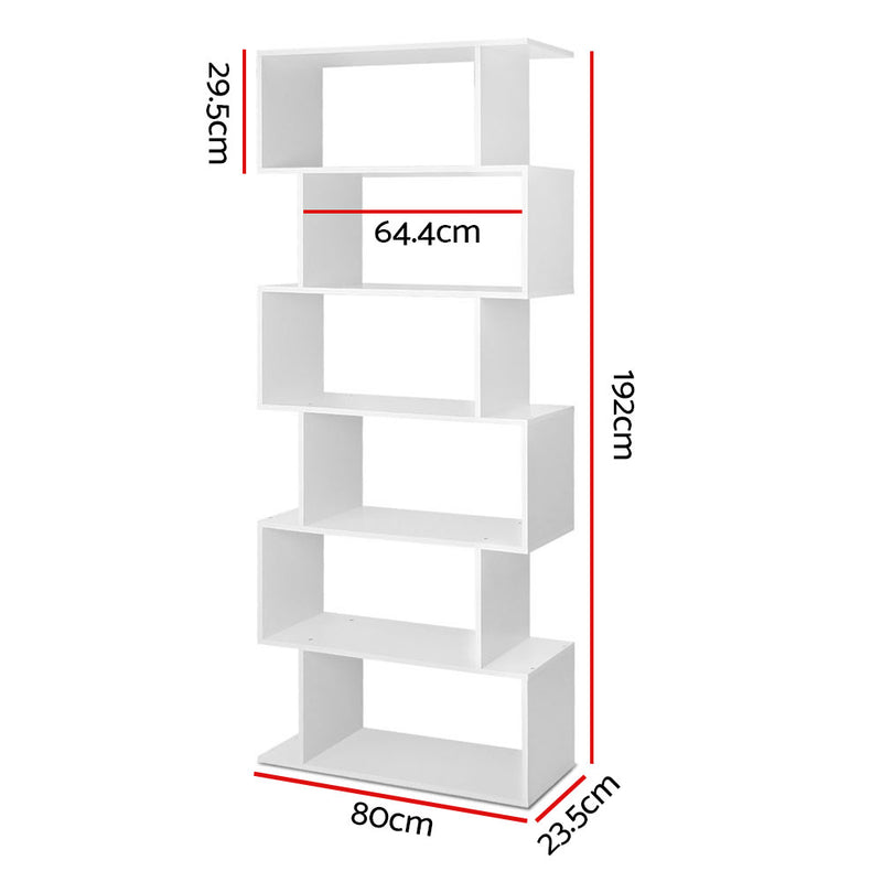 Bookshelf 6 Tiers - White