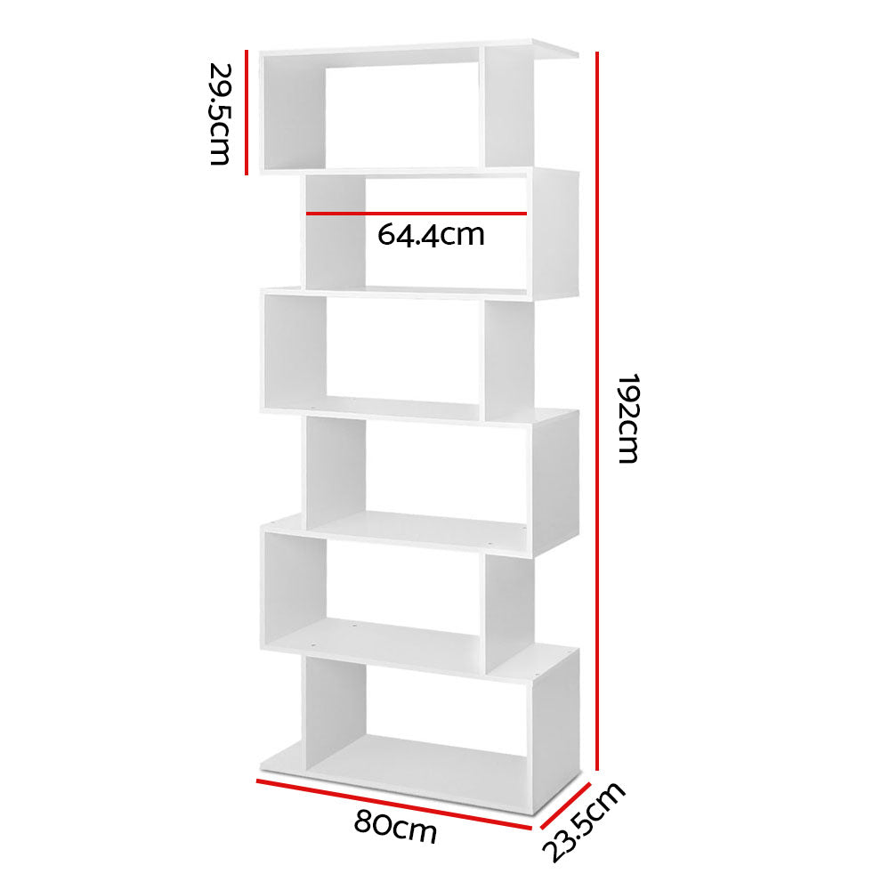 Cascade 6-Tier Display Shelf – White – 192 cm
