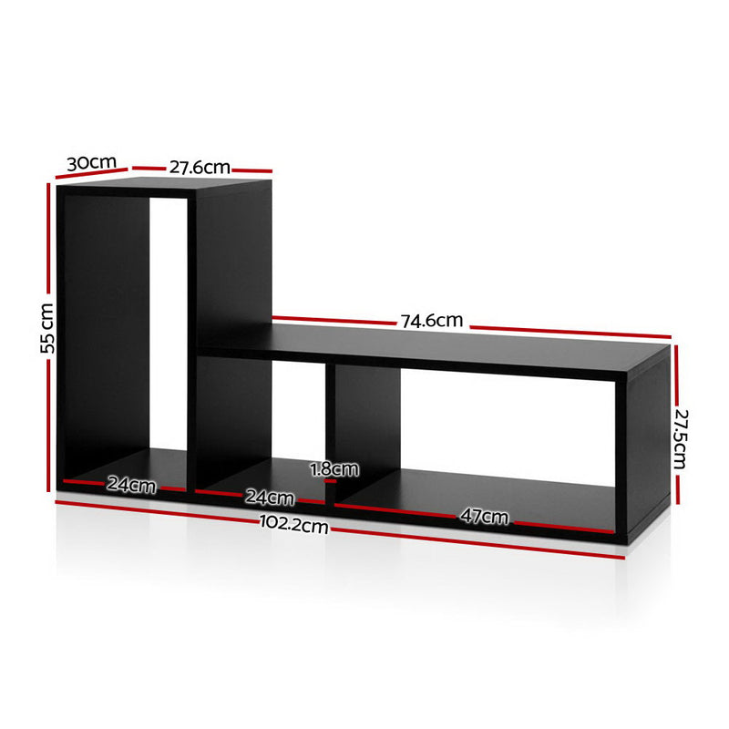 L Shape DIY Bookshelf - Black