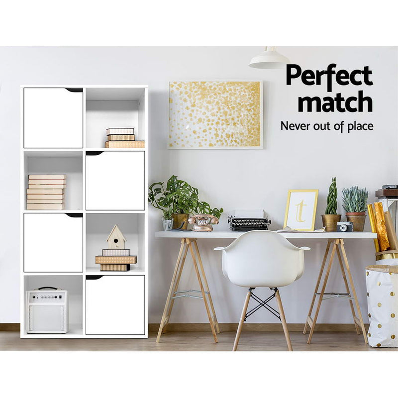 8 Cube Bookshelf Shelf - White