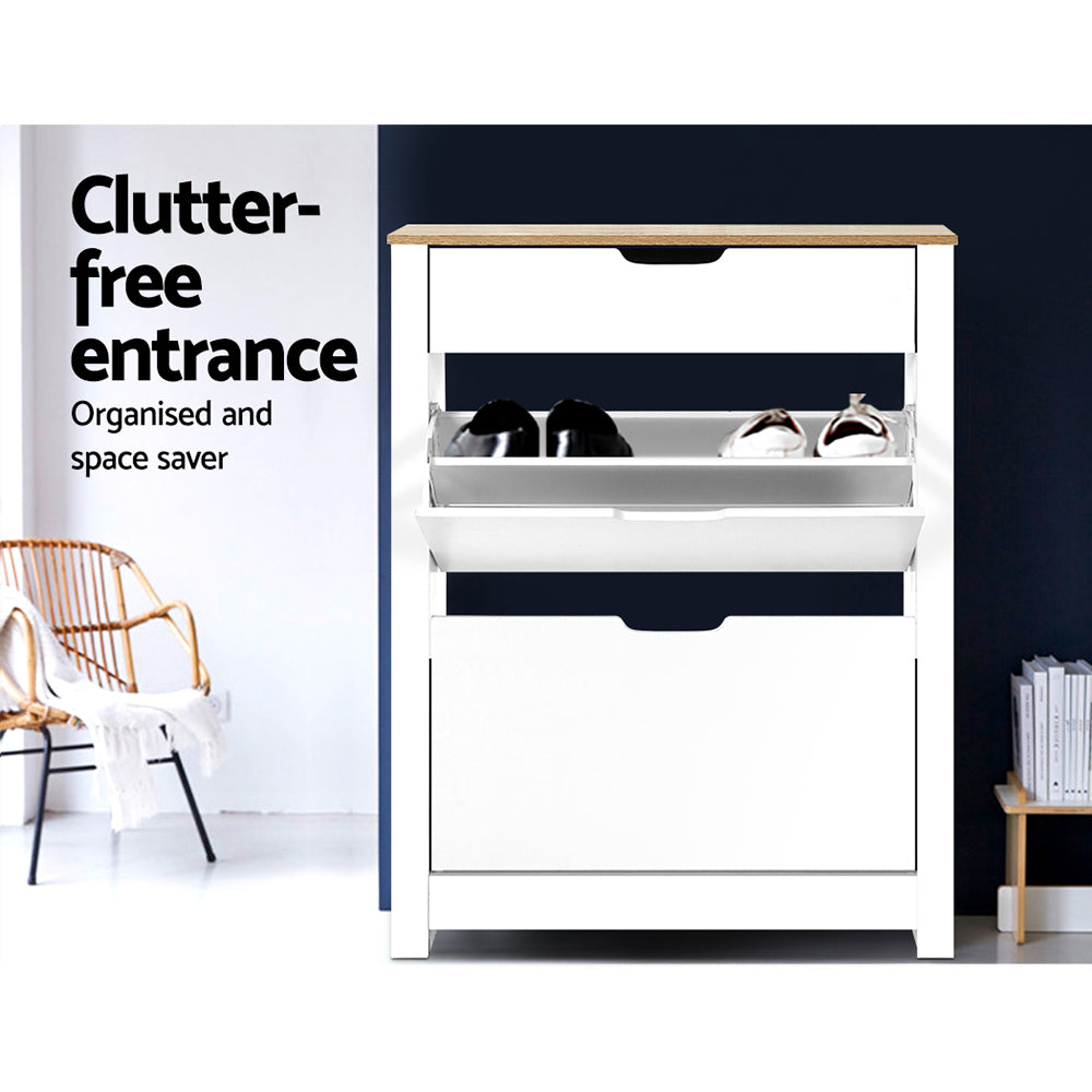 Ana Shoe Cabinet – White – 16 Pairs