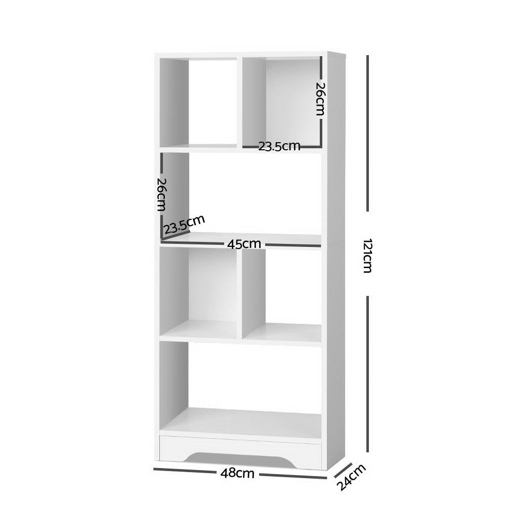 Evora Display Bookshelf – White – 6 Tier