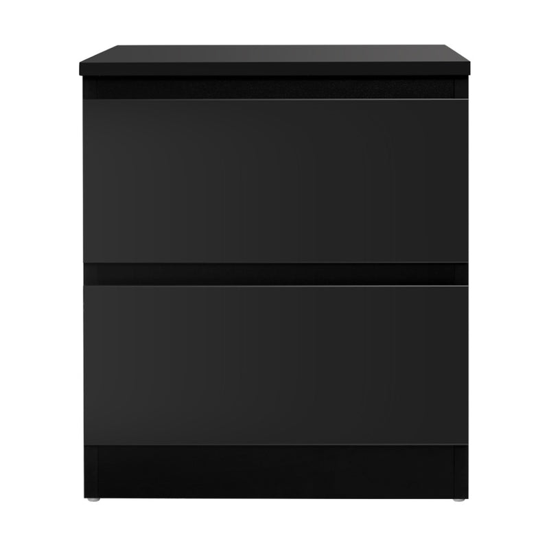 2 Drawer - Bedside Table - Black