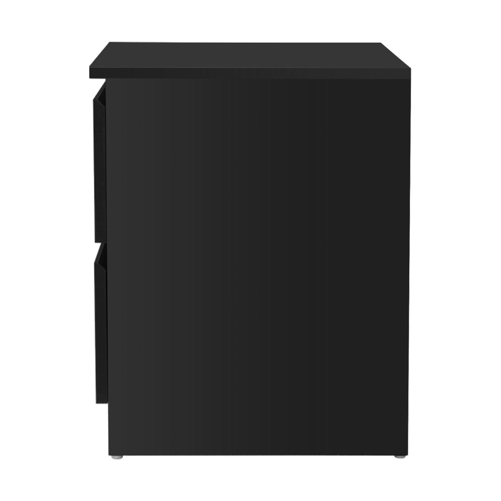 Pureform Bedside Table – Black – 2 Drawer