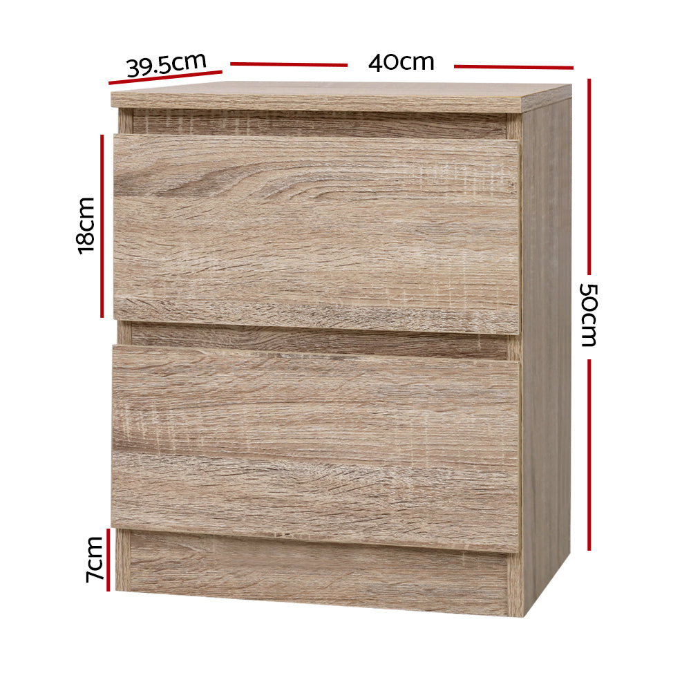 Kenton 2-Drawer Bedside Table – Oak