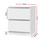 2 Drawers Bedside Table - White