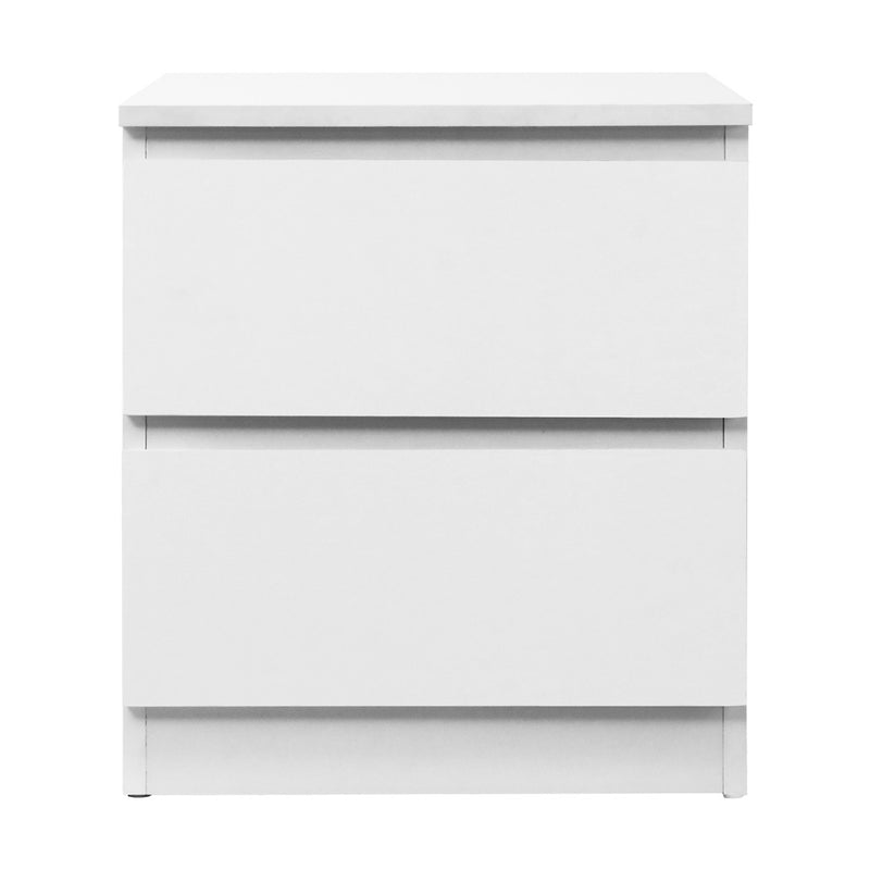 2 Drawers Bedside Table - White