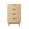 4 Drawer Tallboy Chest – Pine Rattan Style