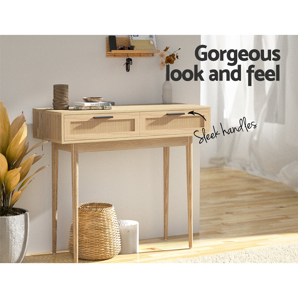Kairo Rattan Console Table – Brown – Standard