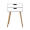 2 Drawer - Bedside Table - White