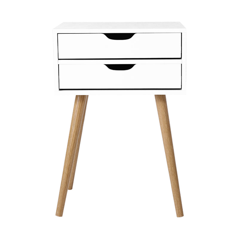 2 Drawer - Bedside Table - White