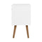 2 Drawers Two-Tone Bedside Table - White