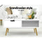 Coffee Table with Storage Drawer - White