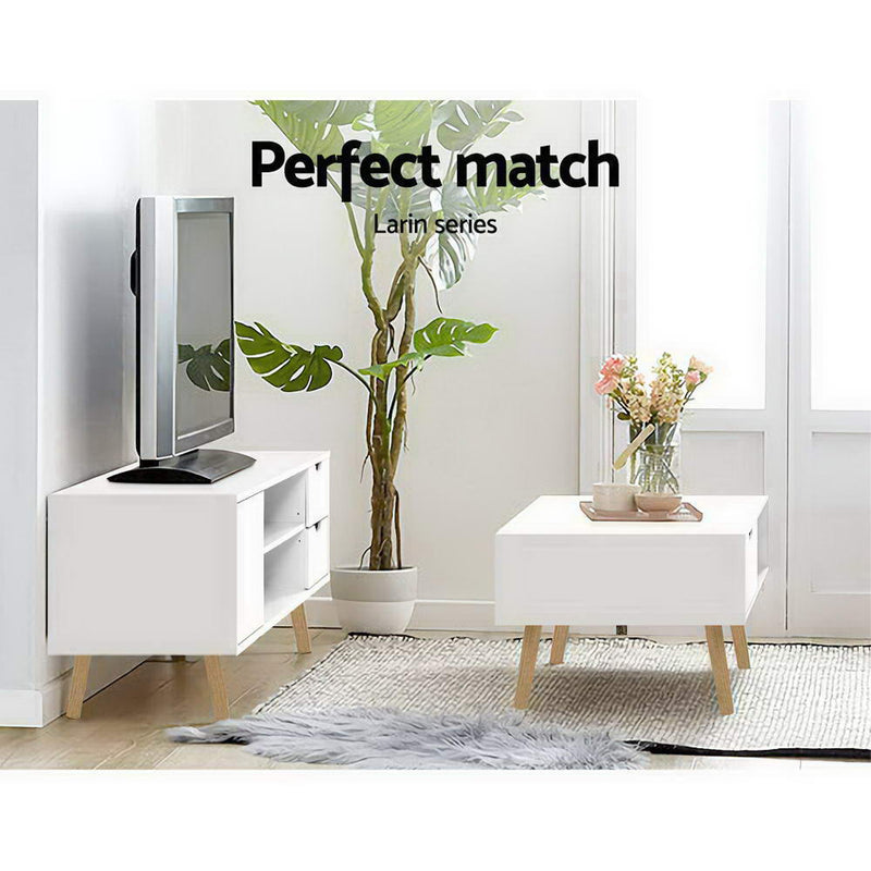 Coffee Table with Storage Drawer - White