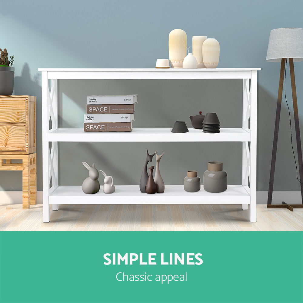 Dalton 3-Tier Console Table – White – 100 cm