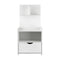 1 Drawer Bedside Table with Shelves - White