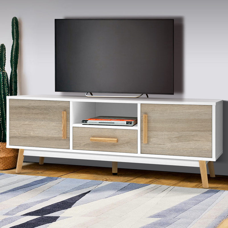 Wooden TV Cabinet Entertainment Unit - 120cm - White