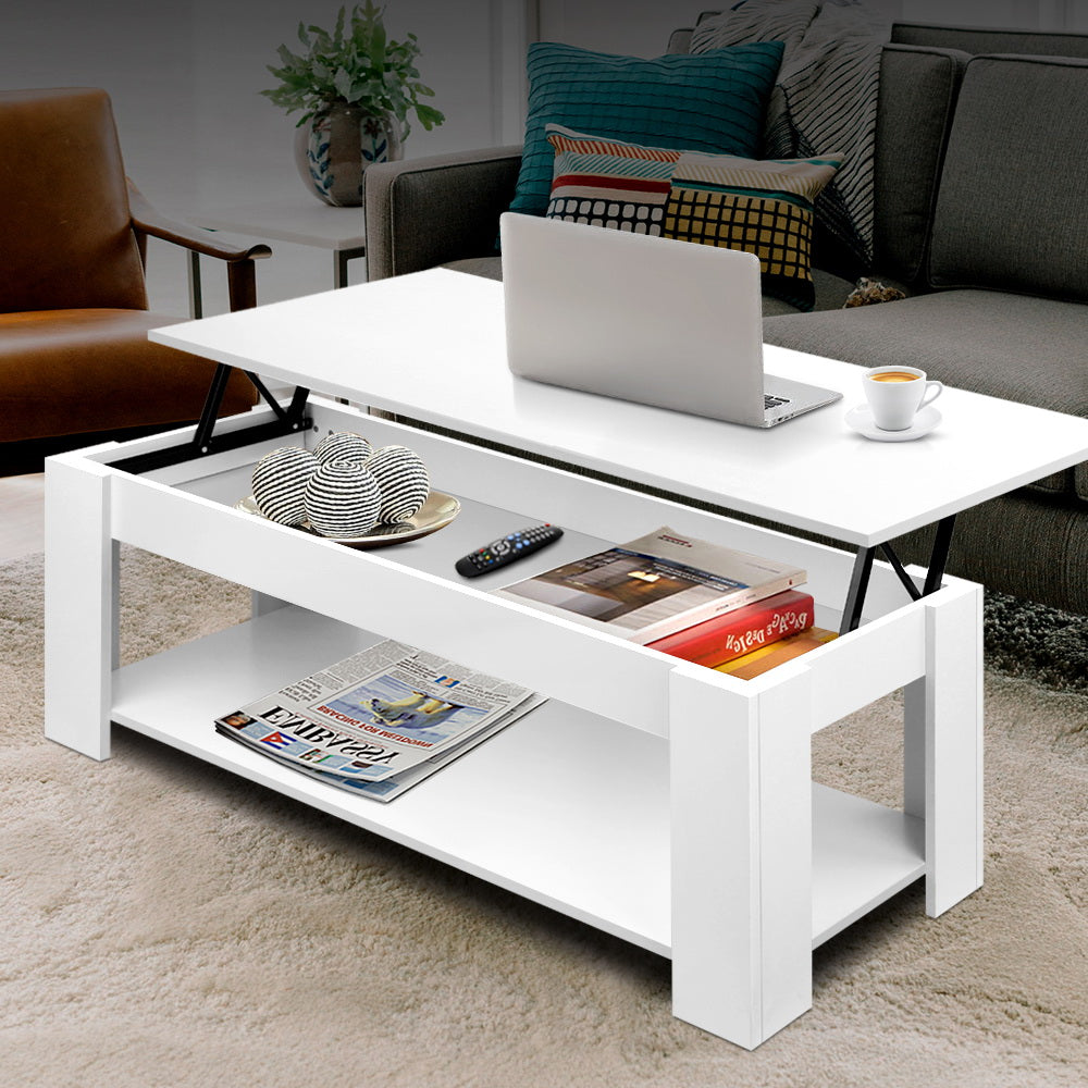 Coffee Table Lift - top Coffee Table White