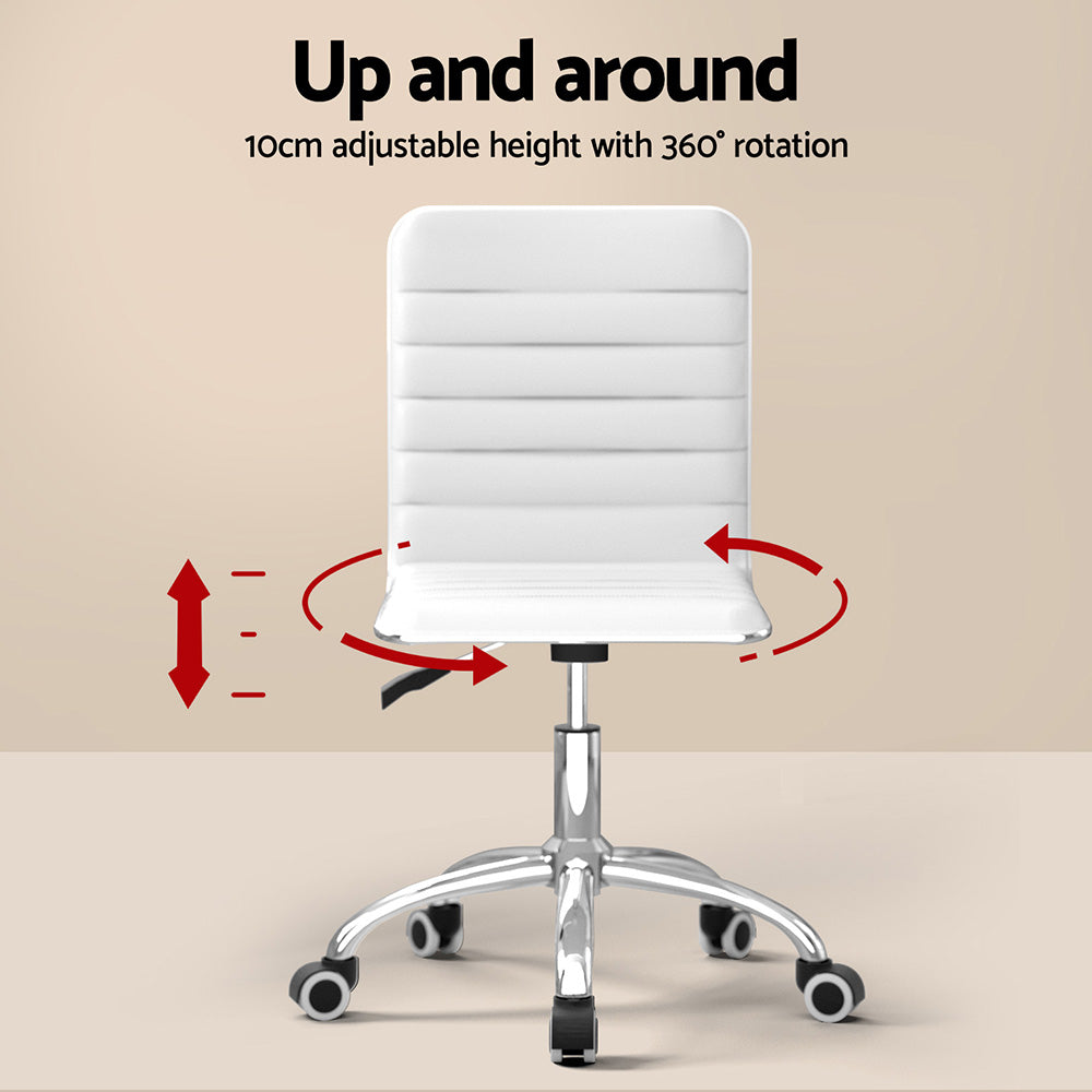 Volos Computer Desk and Office Chair Set – White – 100 cm
