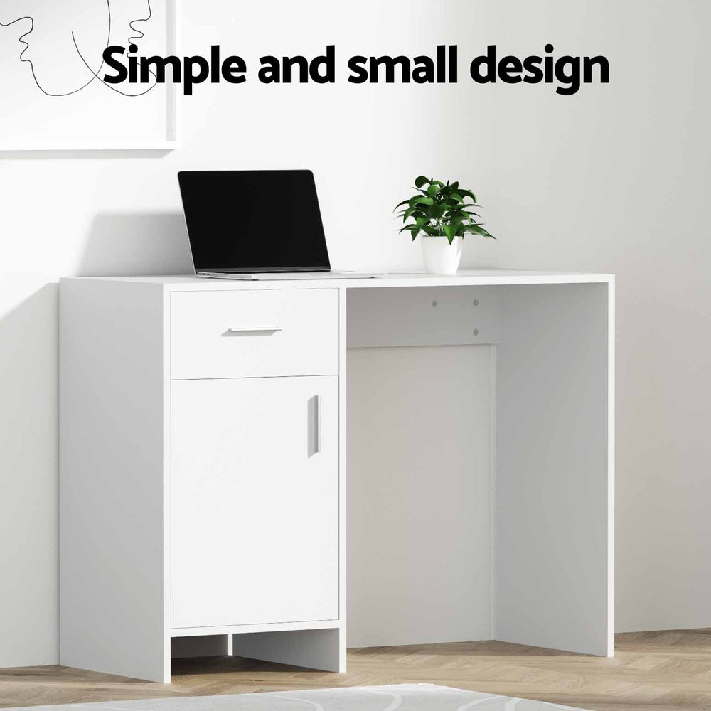 Kepler Office Storage Desk – White – 100 cm