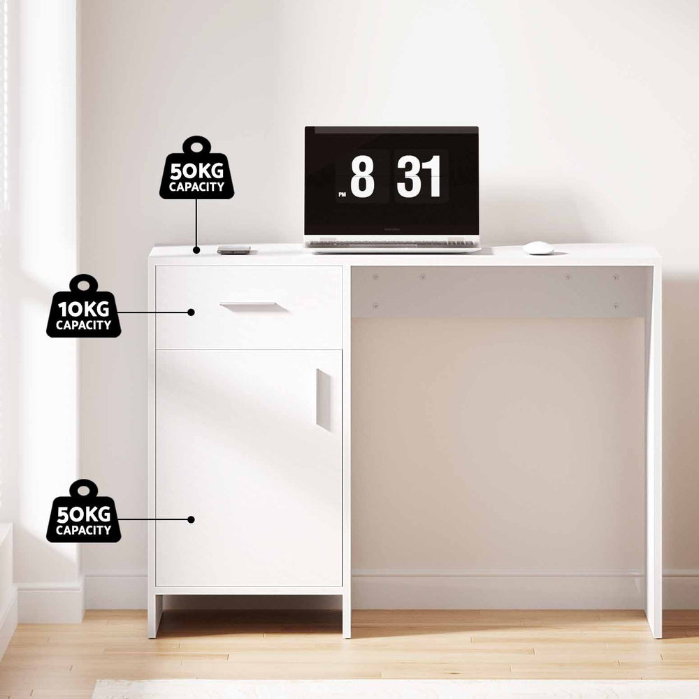 Kepler Office Storage Desk – White – 100 cm