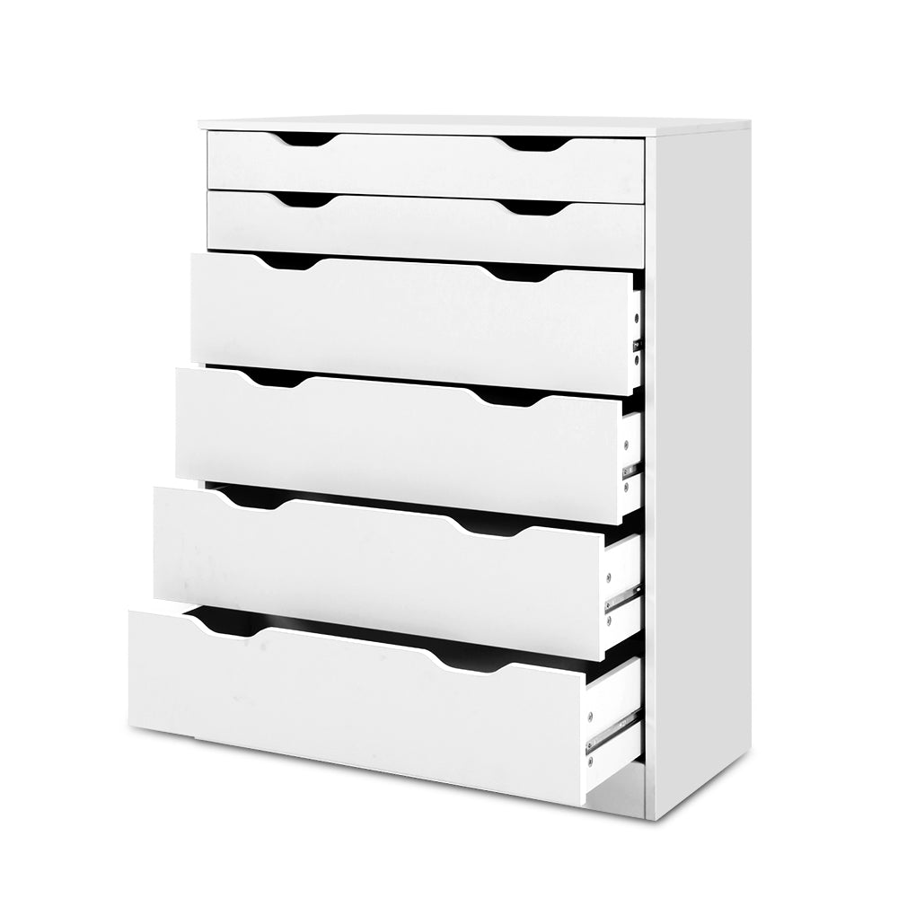 Delta 6-Drawer Tallboy – White – 80 cm