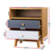 Bedside Table 2 Drawers with Shelf - Oak