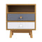 Bedside Table 2 Drawers with Shelf - Oak