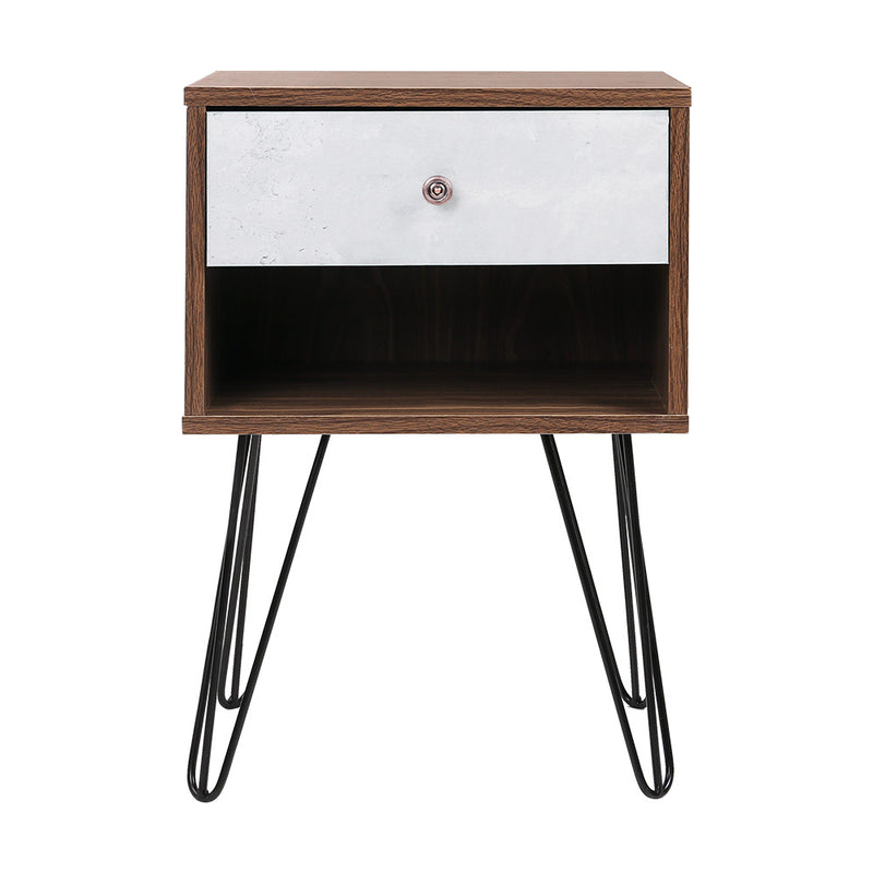 Bedside Table w/Drawer and Shelf