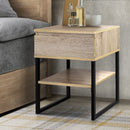 Bedside Table 1 Drawer with Shelf - Black