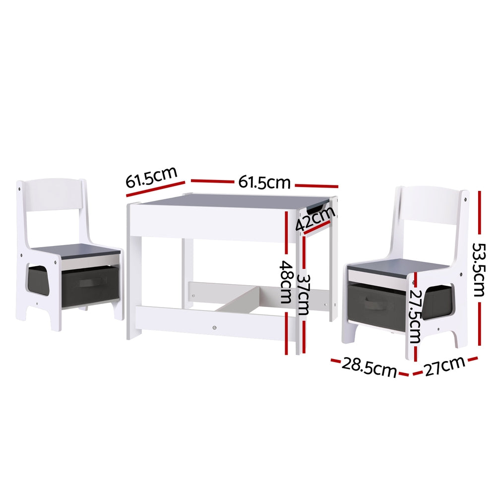 Phoenix Kids Activity Table with Chalkboard – White – 61 cm