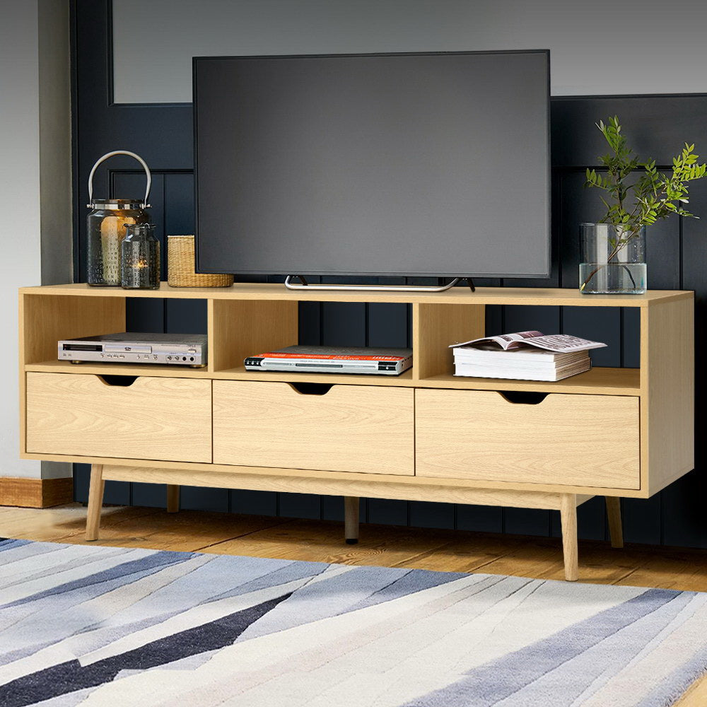 Nova Wooden Scandinavian Entertainment Unit - Natural