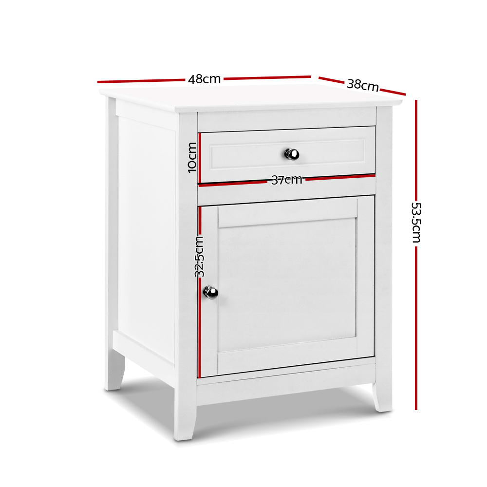 Essence Large Bedside Table – White – Two Tier