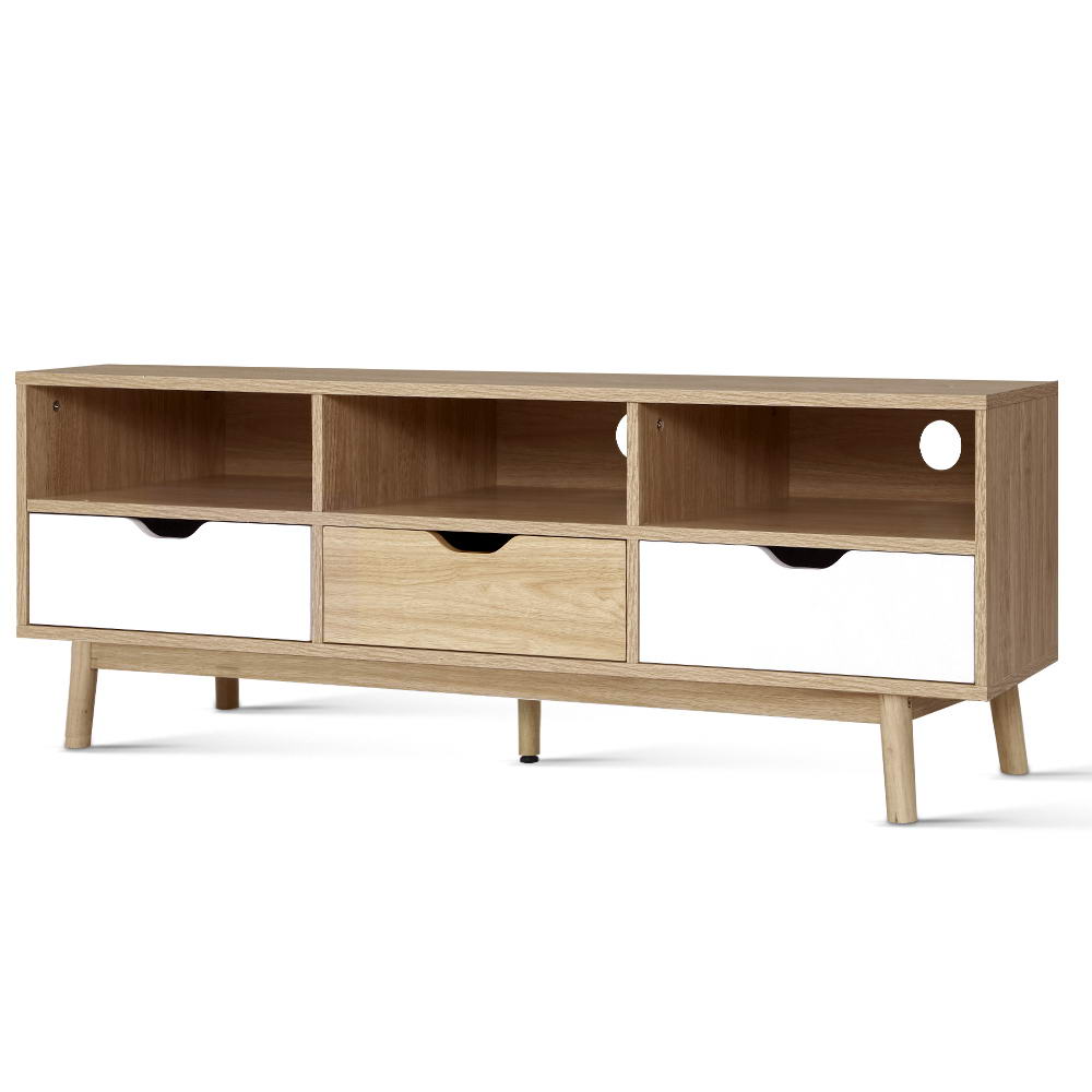 Arlo TV Cabinet Entertainment Unit – Oak & White – 140 cm